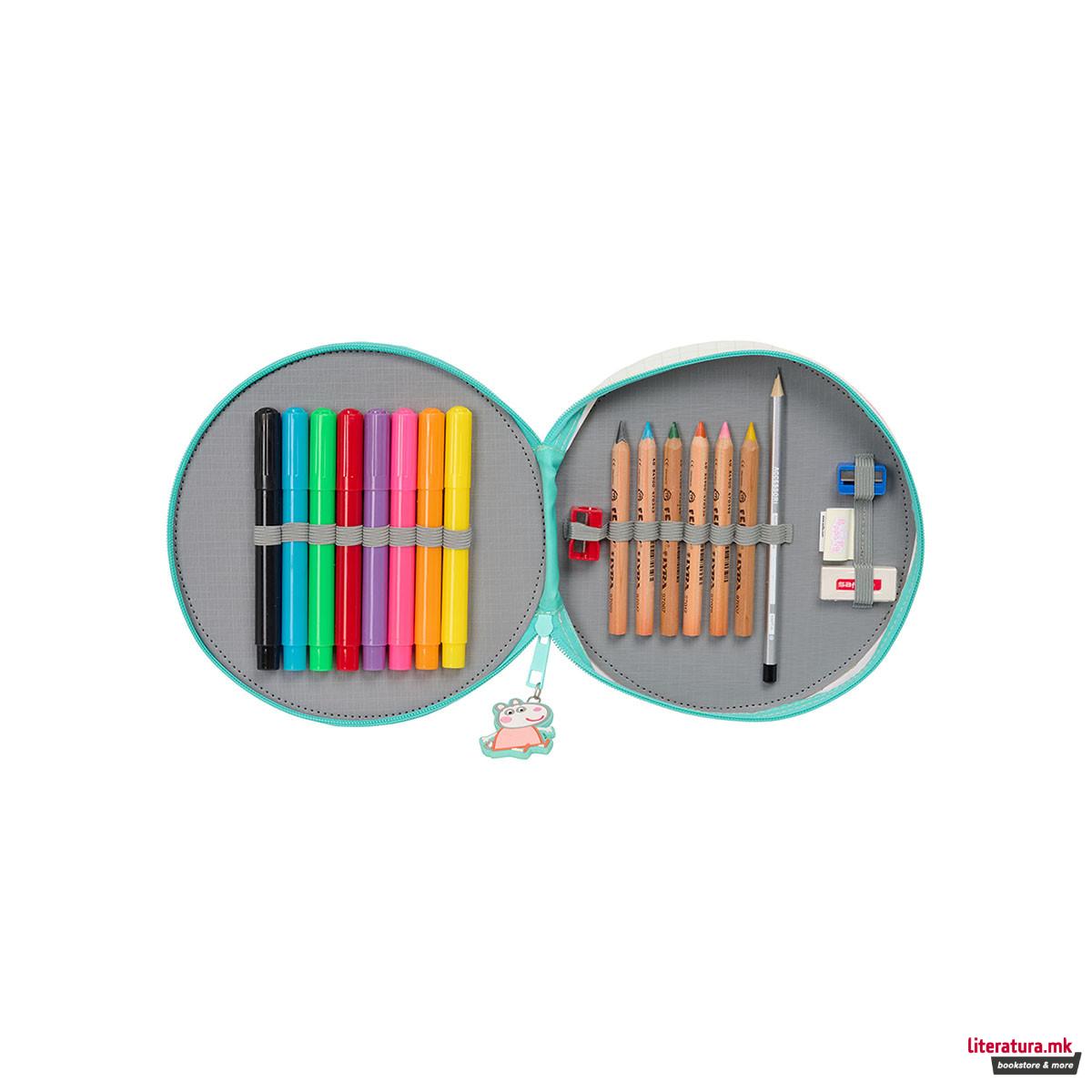 Несесер за моливи - полн, Peppa Pig - Pretty Flowers, кружен 