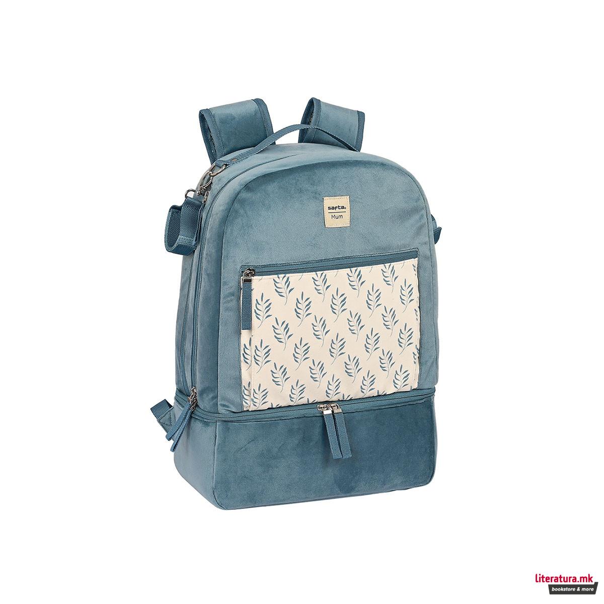 Ранец за бебешка опрема, Mum - Blue Leaves 