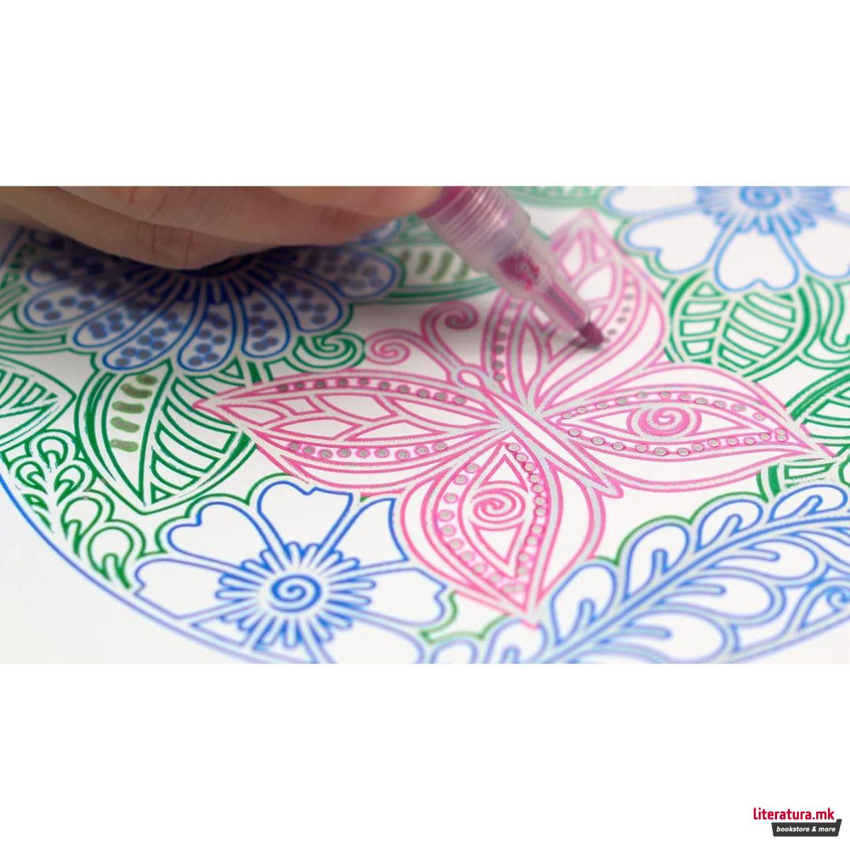 Сет маркери со специјален ефект, Silver Rainbow Markers, 1/12 