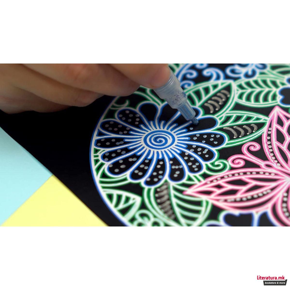 Сет маркери со специјален ефект, Silver Rainbow Markers, 1/12 