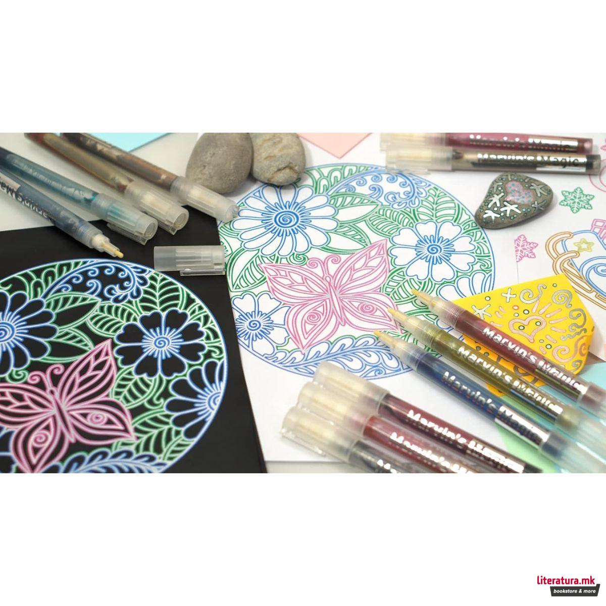 Сет маркери со специјален ефект, Silver Rainbow Markers, 1/12 