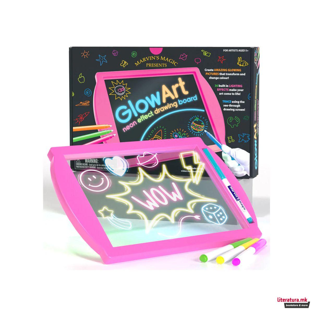 Табла за цртање, Marvin's Magic Glow Art - Pink 