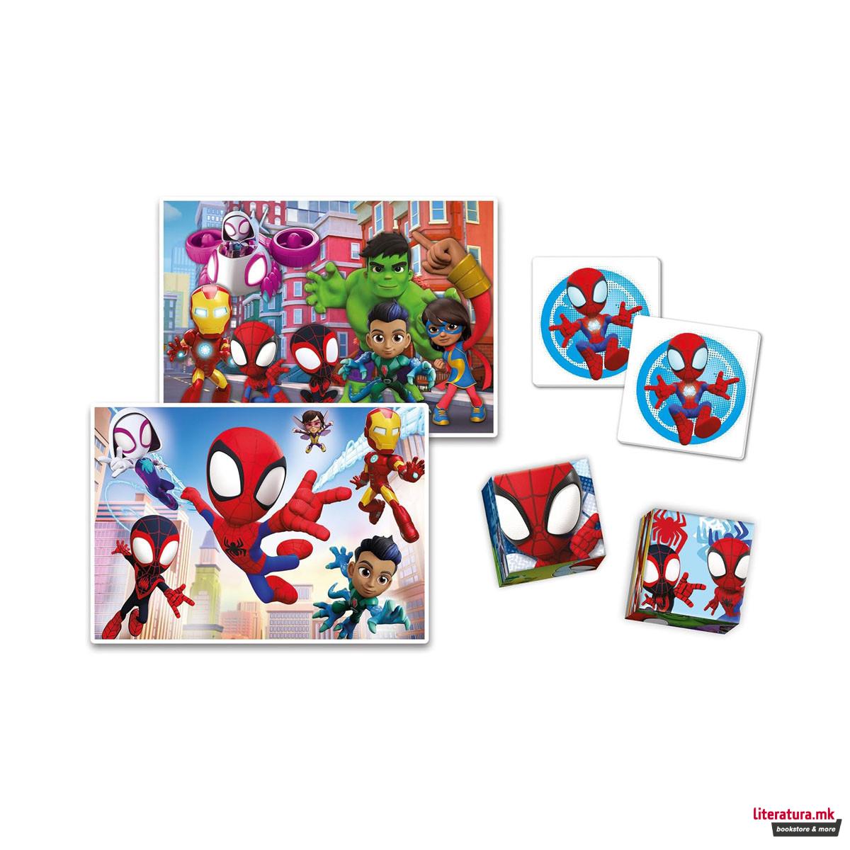 Едукативен сет, Spidey and his Amazing Friends Edukit 4-in-1 Puzzles & Games 