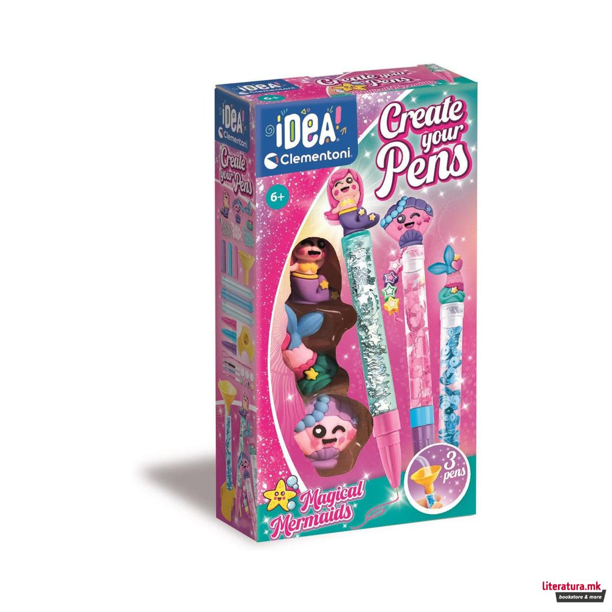 Сет за изработка, Idea Clementoni - Create Your Pens: Magical Mermaids 