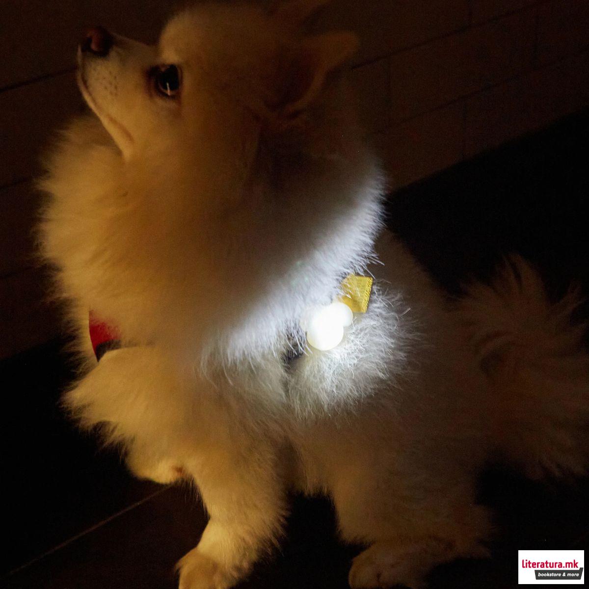 Светлечки приврзок за ремче за куче, Kobe Light Up Name Tag 