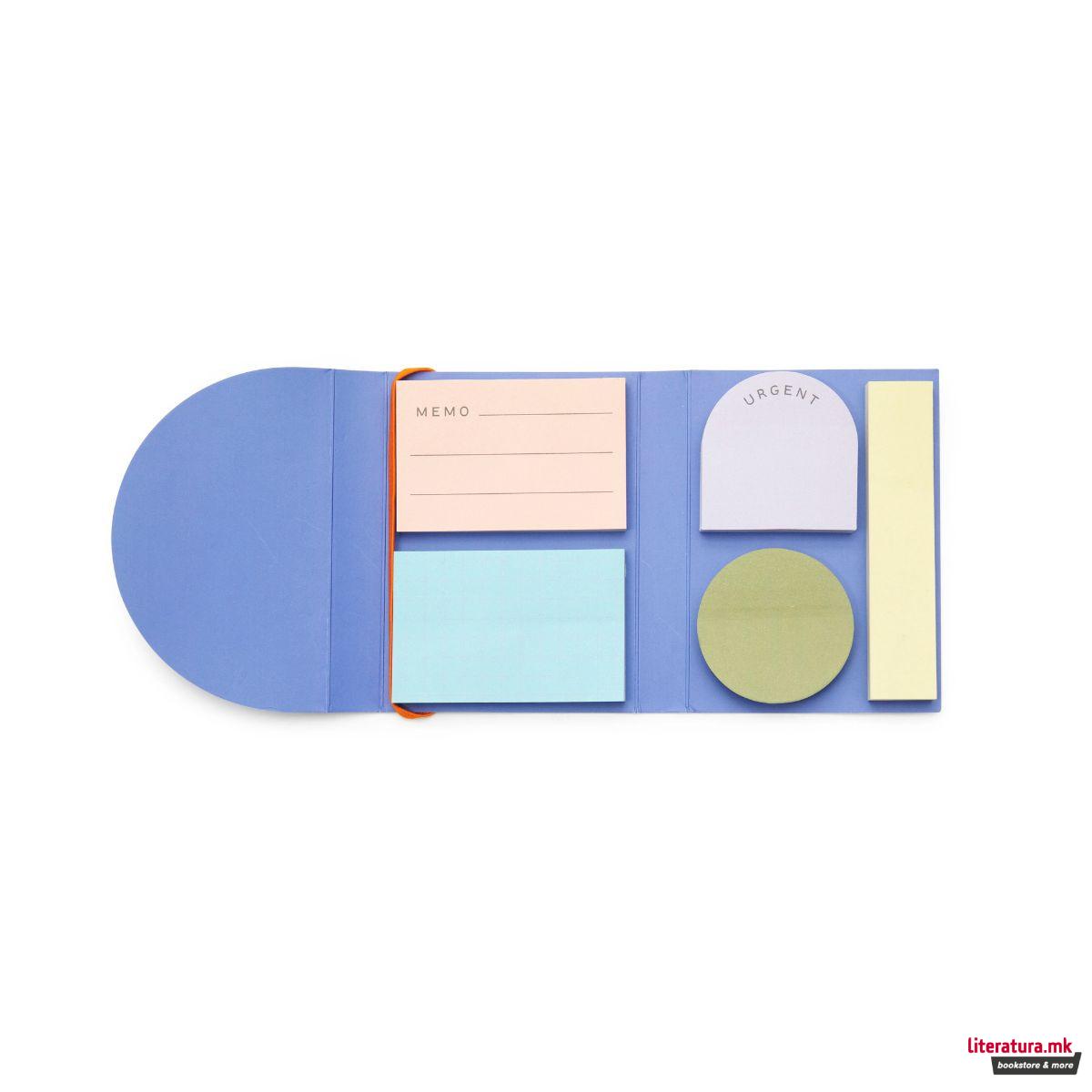 Сет од 5 блокови мемо ливчиња, Inkerie Set of 5 Sticky Notes 