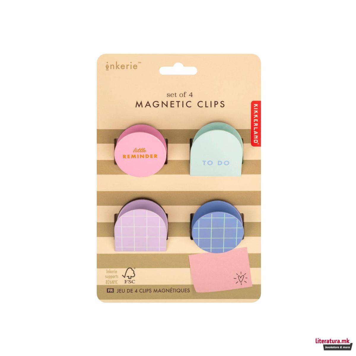 Сет од 4 магнетни штипки, Inkerie 