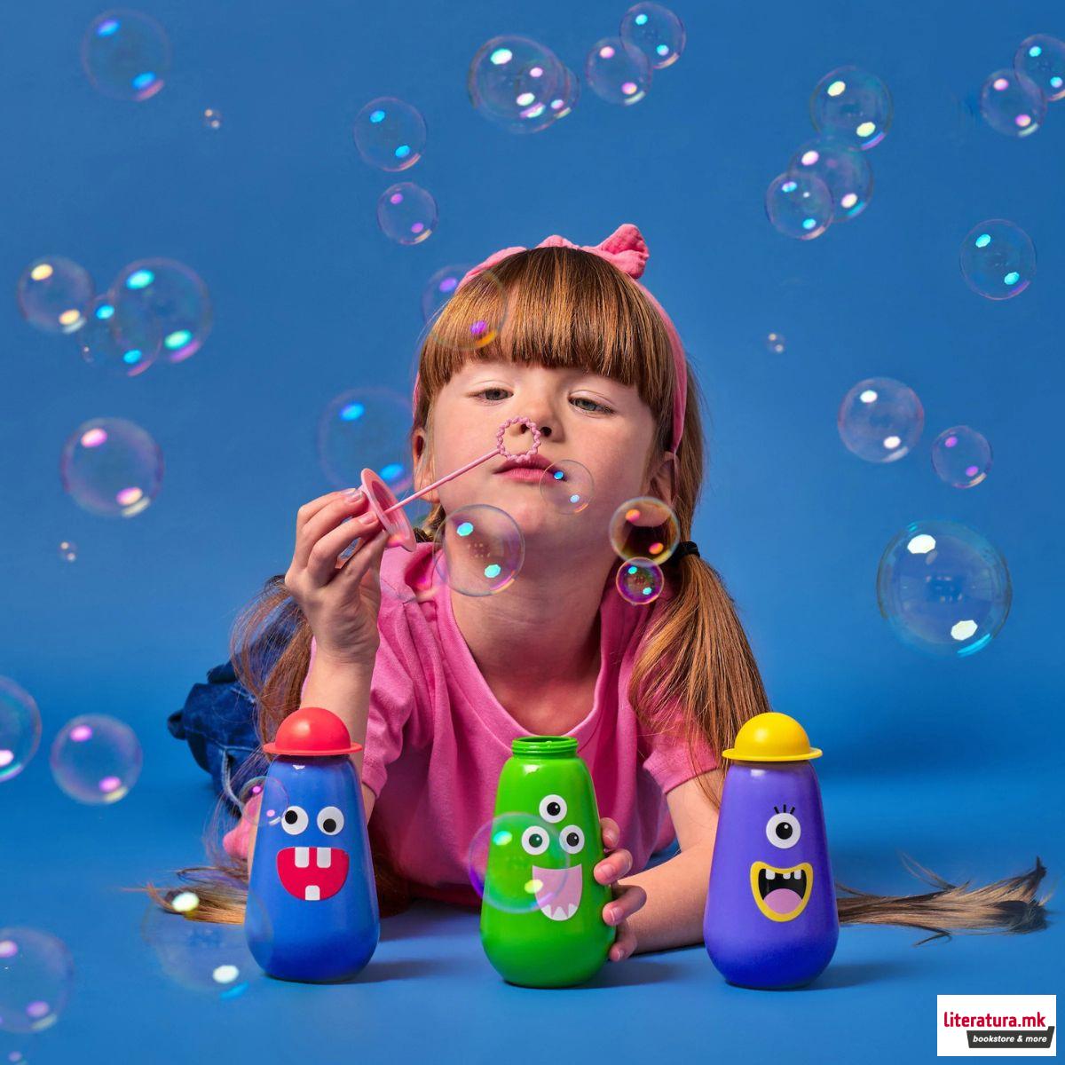 Играчка за правење балончиња, Kidoki Monster Bubbles, 3 бои 