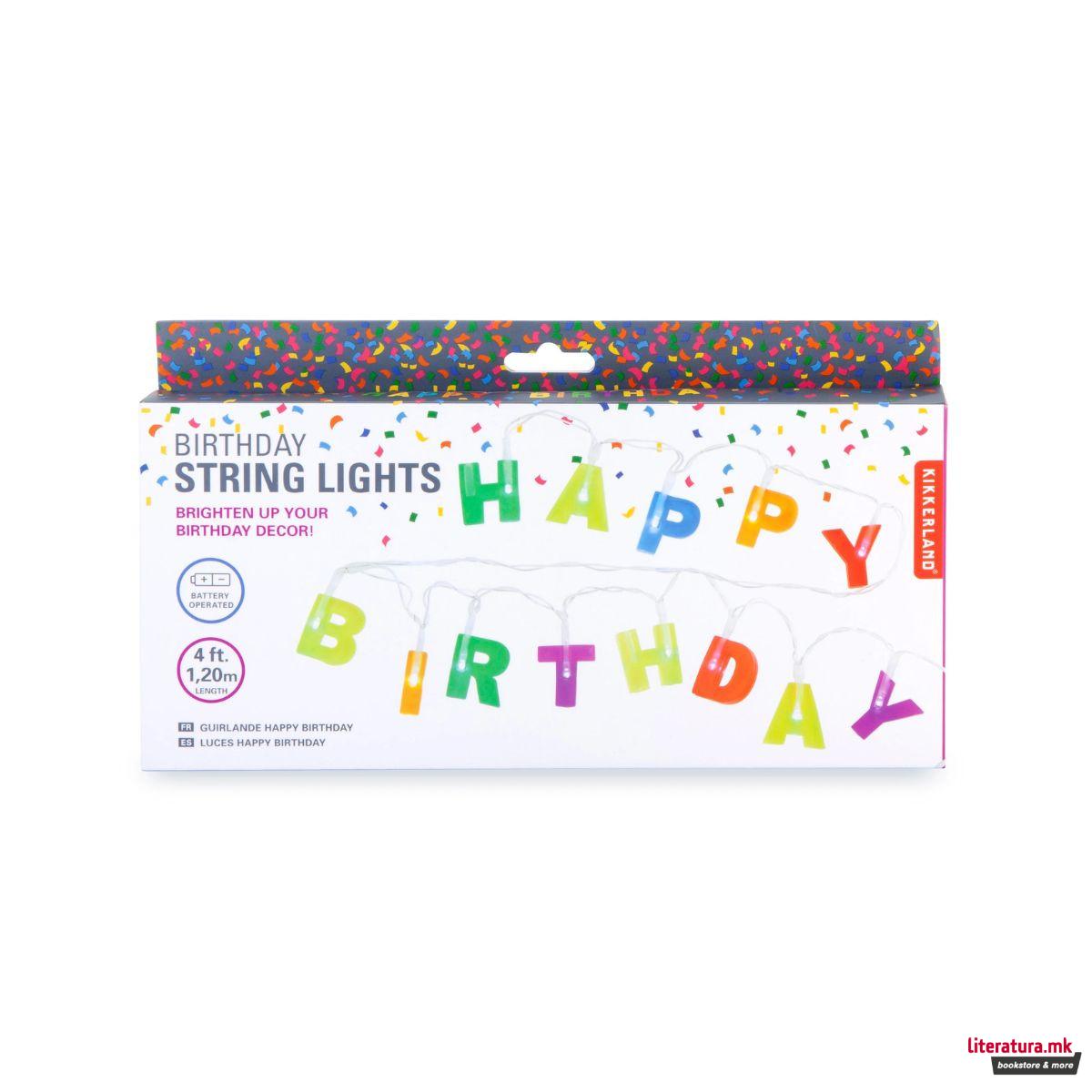 Роденденски сијалички, Birthday String Lights, 1.20m 