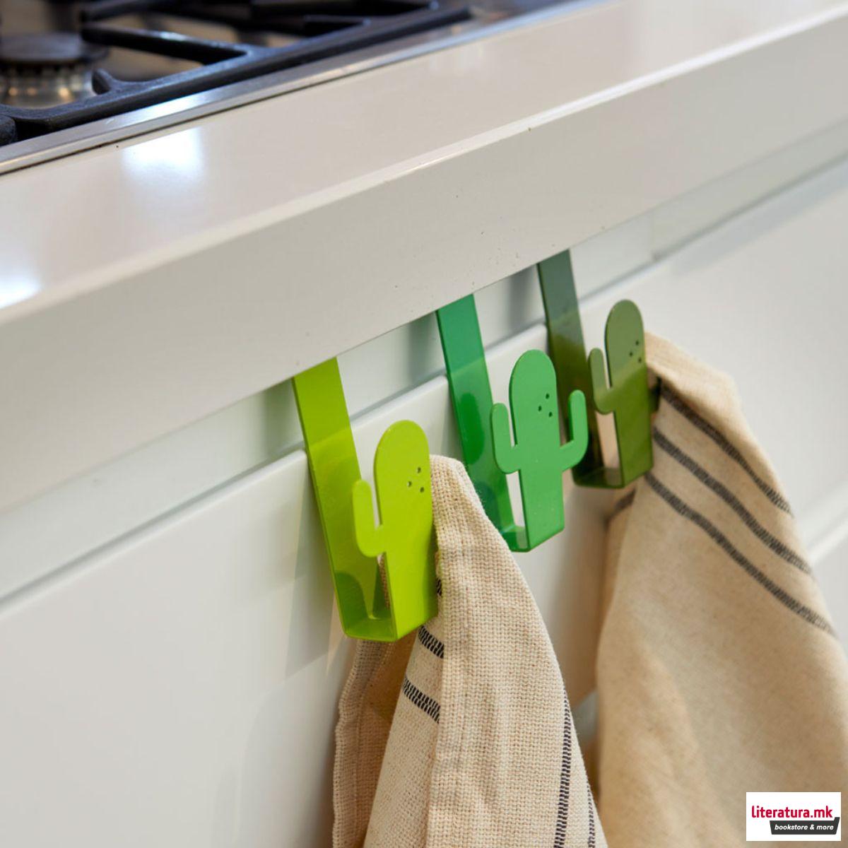 Сет од 3 метални закачалки за на фиока, Cactus 