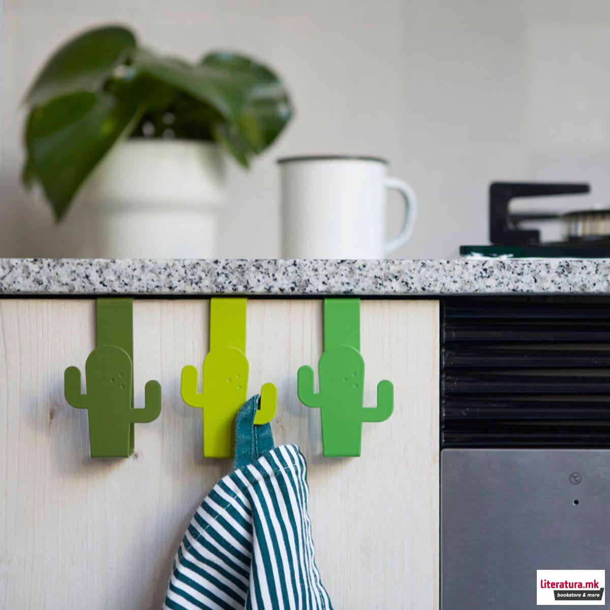 Сет од 3 метални закачалки за на фиока, Cactus 