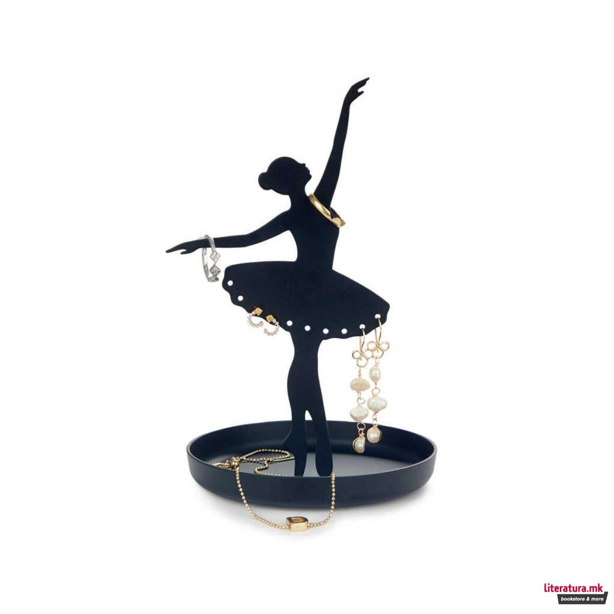 Метален држач за накит, Ballerina, црн