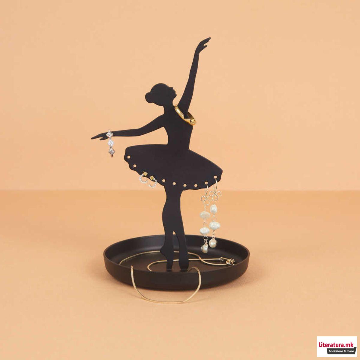 Метален држач за накит, Ballerina, црн