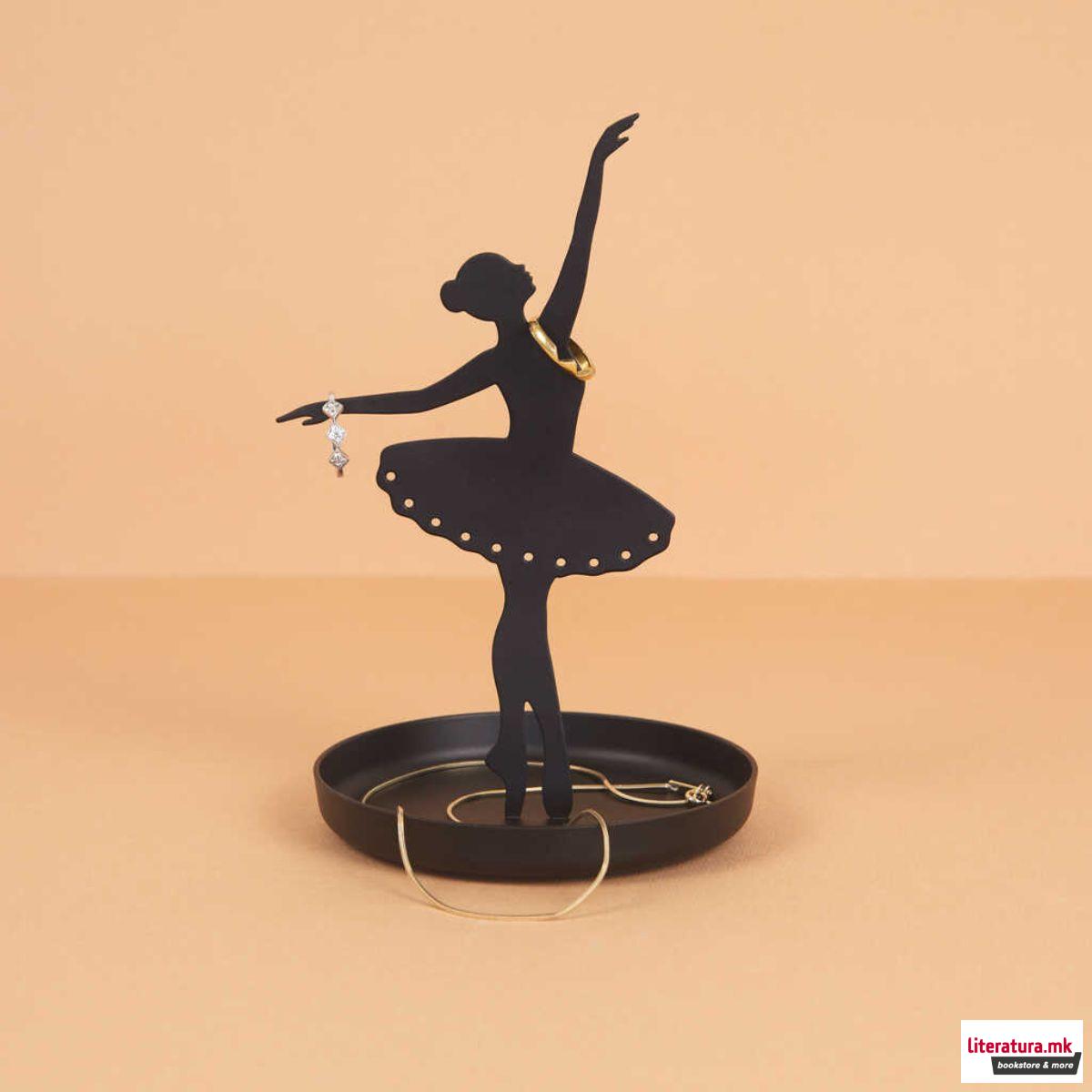 Метален држач за накит, Ballerina, црн