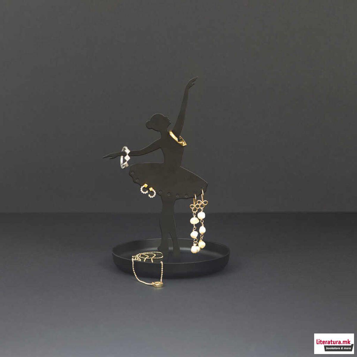 Метален држач за накит, Ballerina, црн