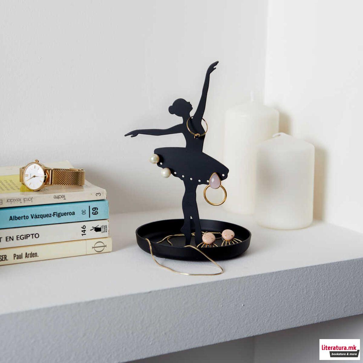 Метален држач за накит, Ballerina, црн