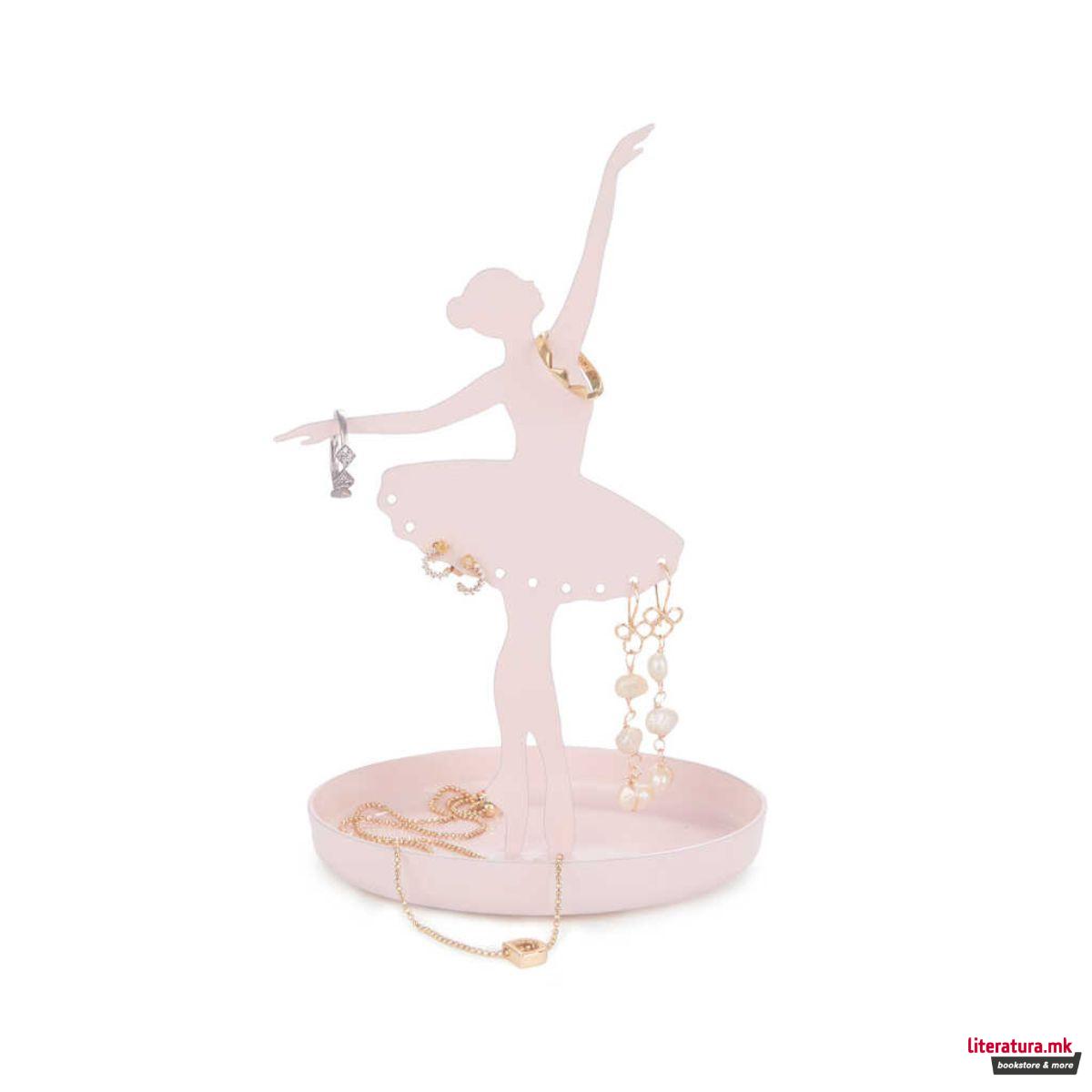 Метален држач за накит, Ballerina, розев