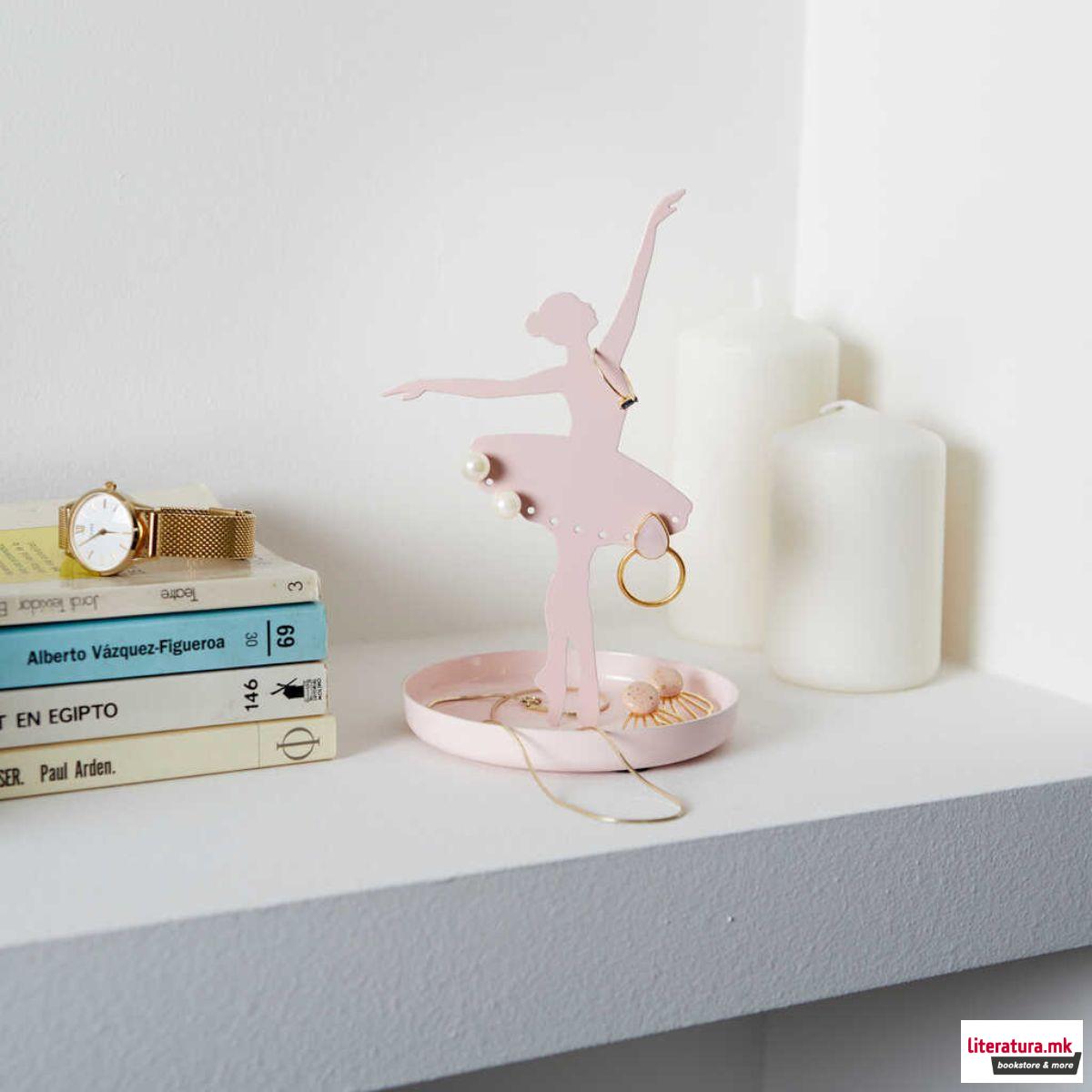 Метален држач за накит, Ballerina, розев
