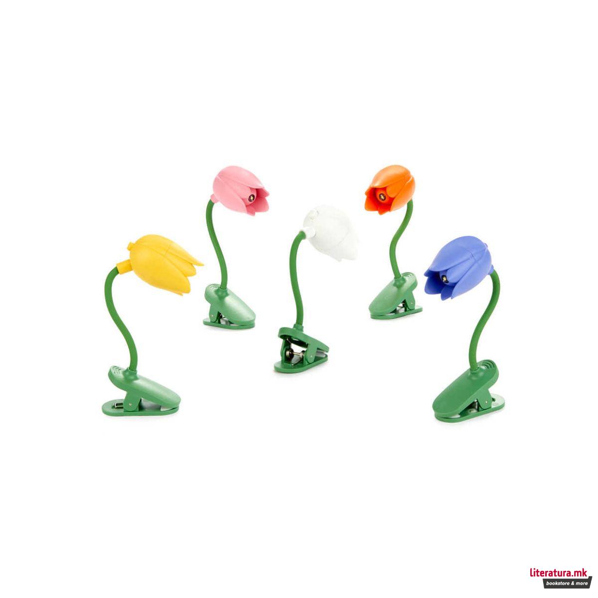LED ламбичка за на книга, Tulip, 5 бои 
