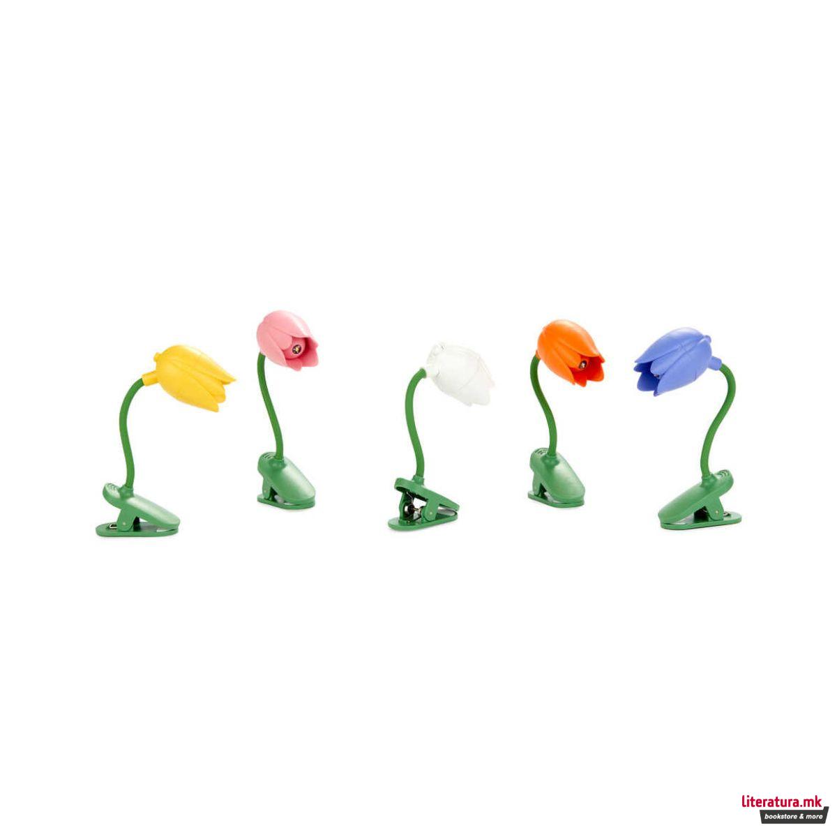 LED ламбичка за на книга, Tulip, 5 бои 