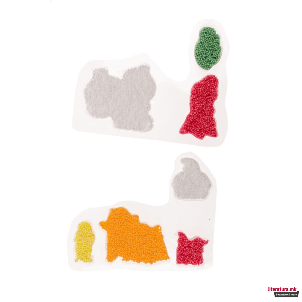 Смеса за обликување, Christmas Foam Putty, сет од 4 бои, 2 варијанти 