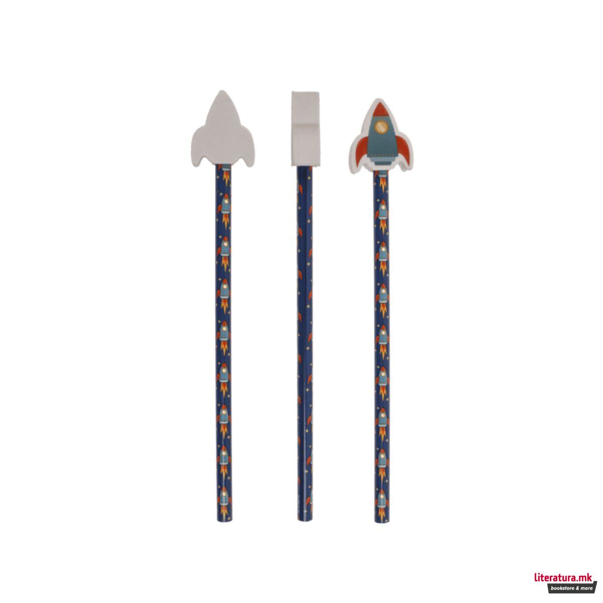 Молив со гума-фигура, Space, 2 форми 