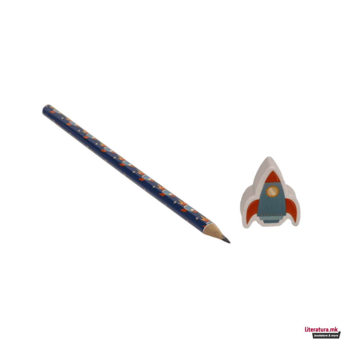 Молив со гума-фигура, Space, 2 форми 