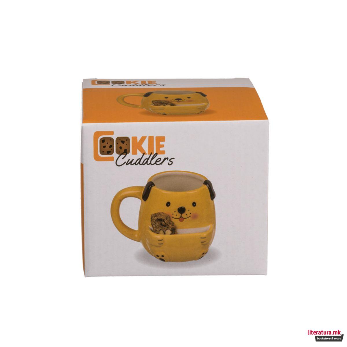 Шолја со држач за колаче, Cookie Cuddlers: Dog, 400 ml 