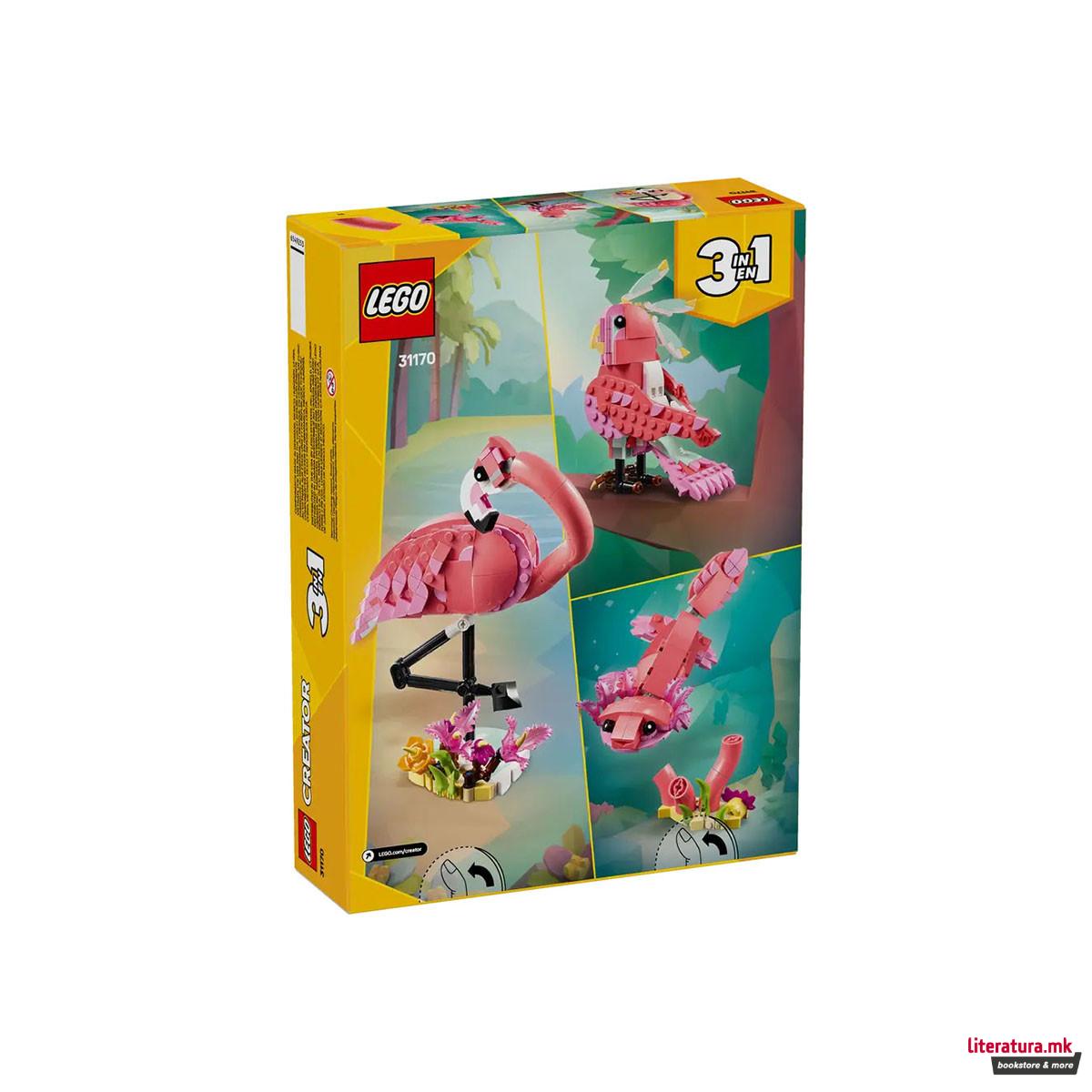 LEGO коцки, Creator 3in1, Wild Animals: Pink Flamingo 