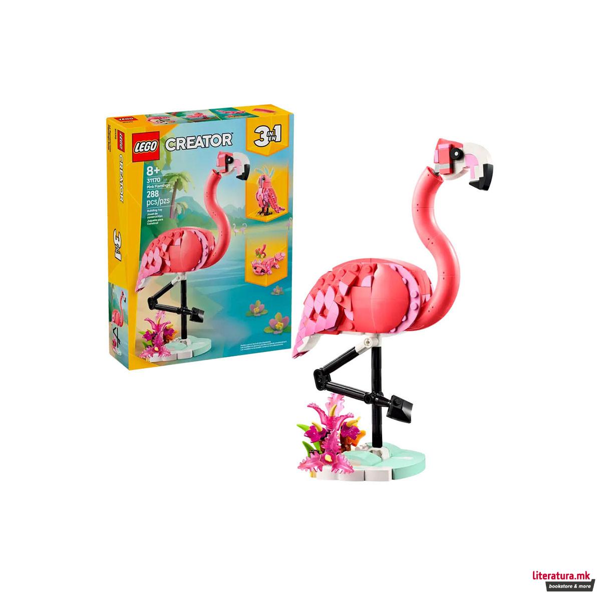 LEGO коцки, Creator 3in1, Wild Animals: Pink Flamingo 