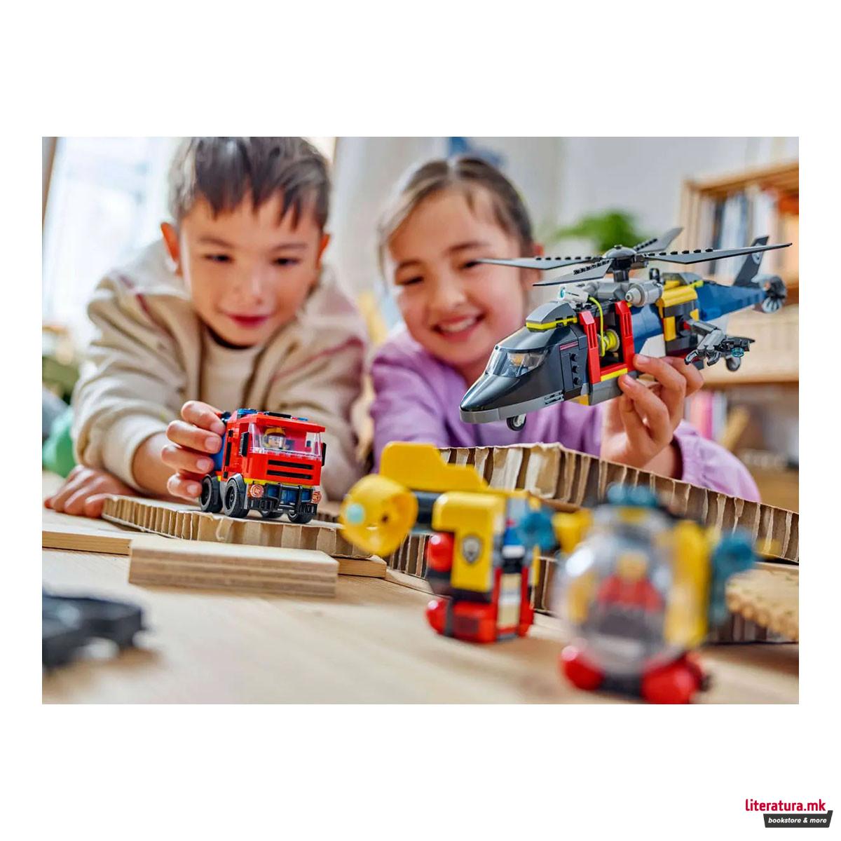 LEGO коцки, City, Helicopter, Fire Truck & Submarine Remix 