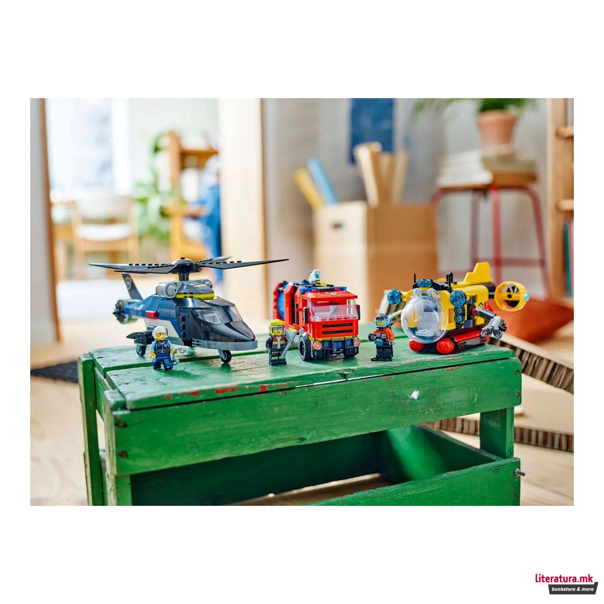 LEGO коцки, City, Helicopter, Fire Truck & Submarine Remix 