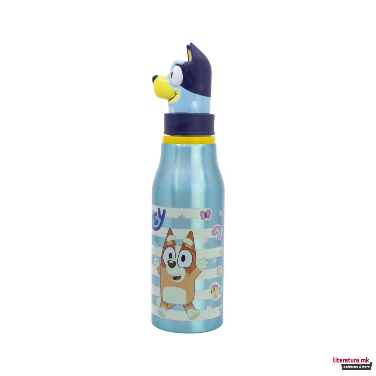 Детско алуминиумско шише со 3Д фигура, Bluey, 690 ml 