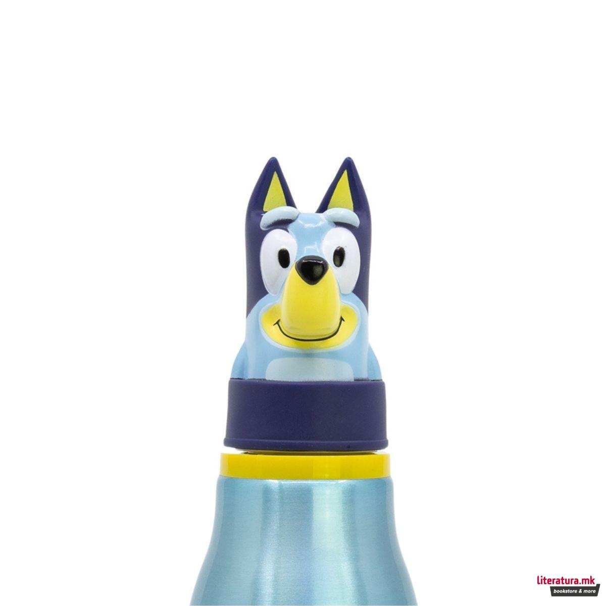 Детско алуминиумско шише со 3Д фигура, Bluey, 690 ml 
