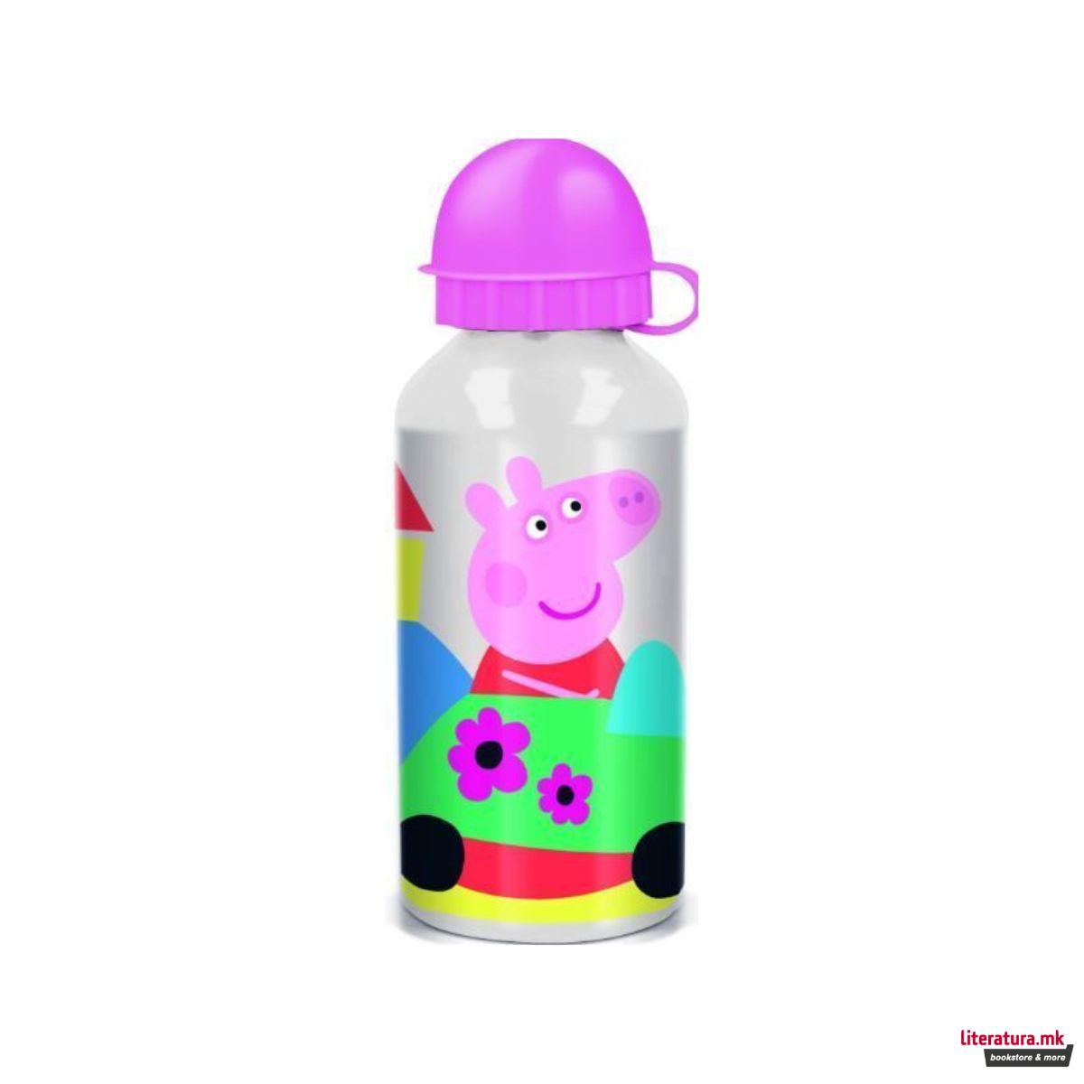 Детско алуминиумско шише, Peppa Pig, 400 ml 