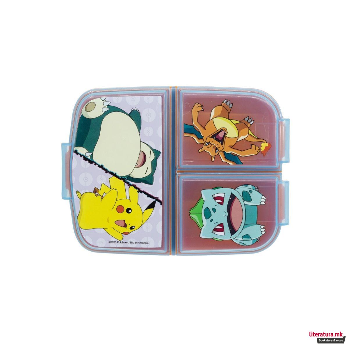 Кутија за ужинка со 3 прегради, Pokemon 