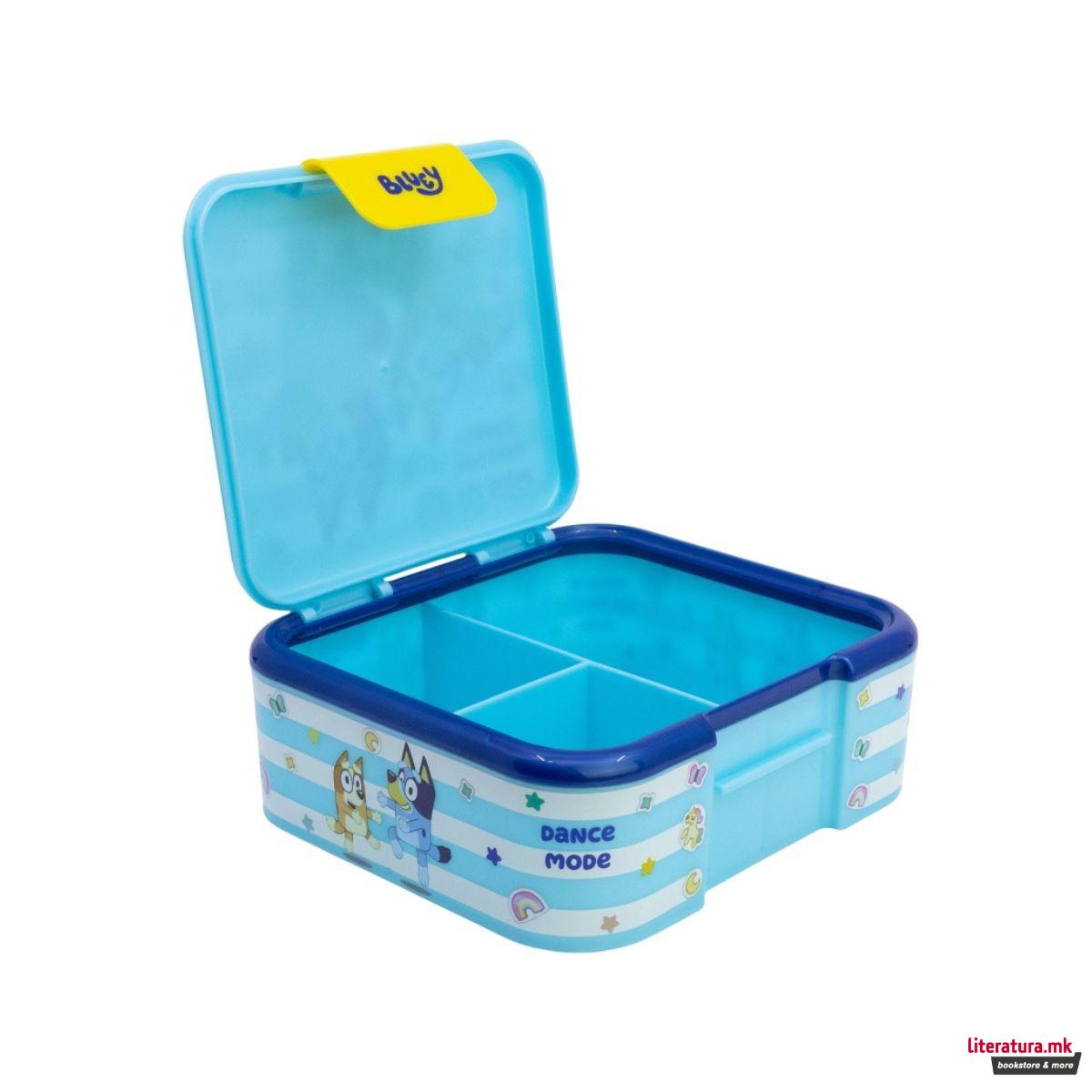 Кутија за ужинка со 3 внатрешни прегради, Bluey 