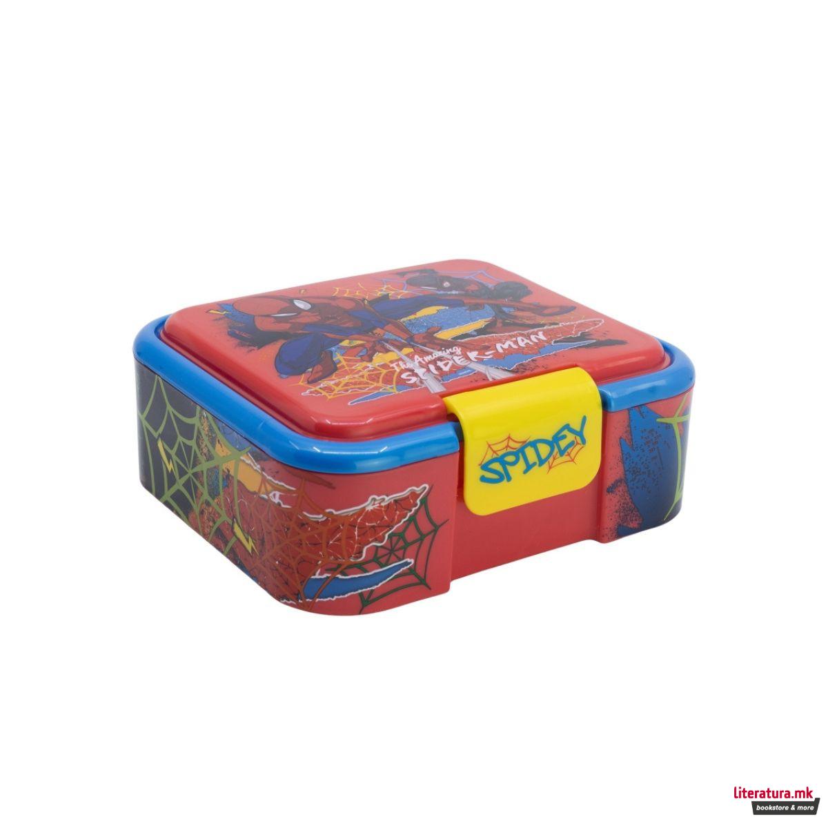 Кутија за ужинка со 3 внатрешни прегради, Spider-Man 