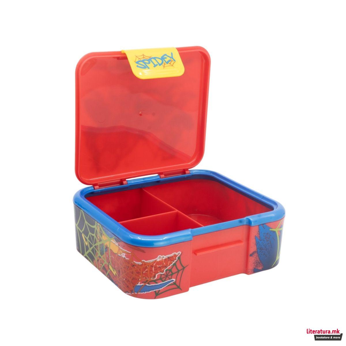 Кутија за ужинка со 3 внатрешни прегради, Spider-Man 