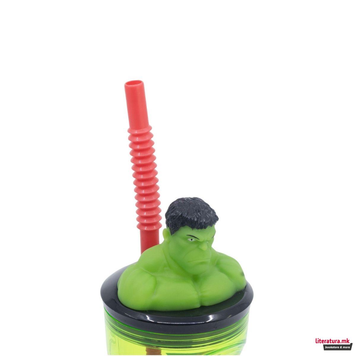 Детска чаша со сламка, Avengers - Hulk, 360 ml 