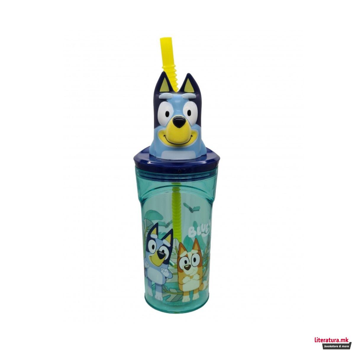 Детска чаша со сламка, Bluey, 360 ml 