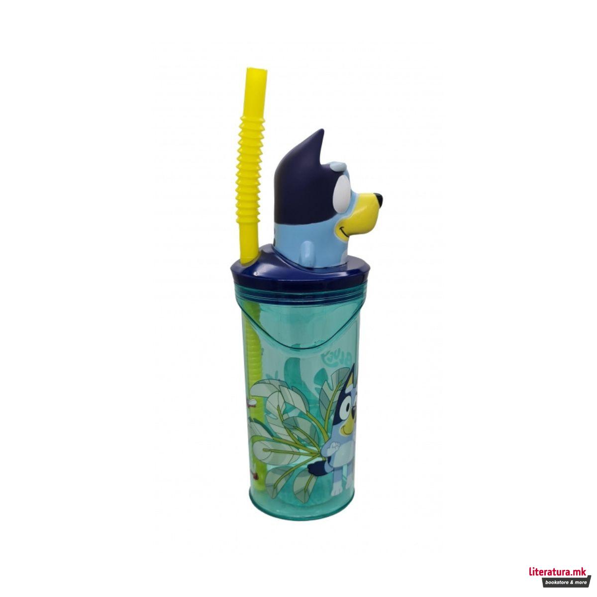 Детска чаша со сламка, Bluey, 360 ml 
