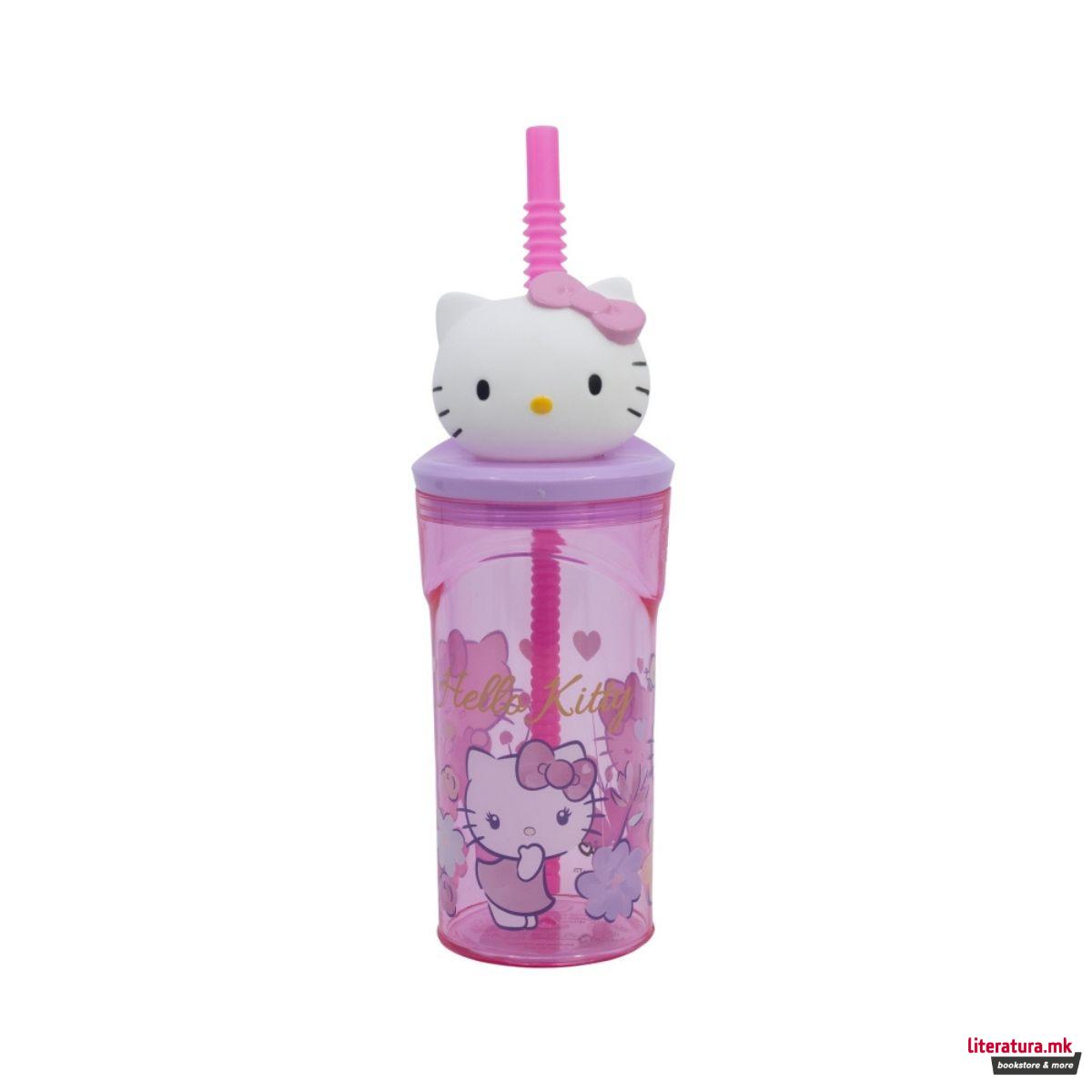 Детска чаша со сламка, Hello Kitty, 360 ml 