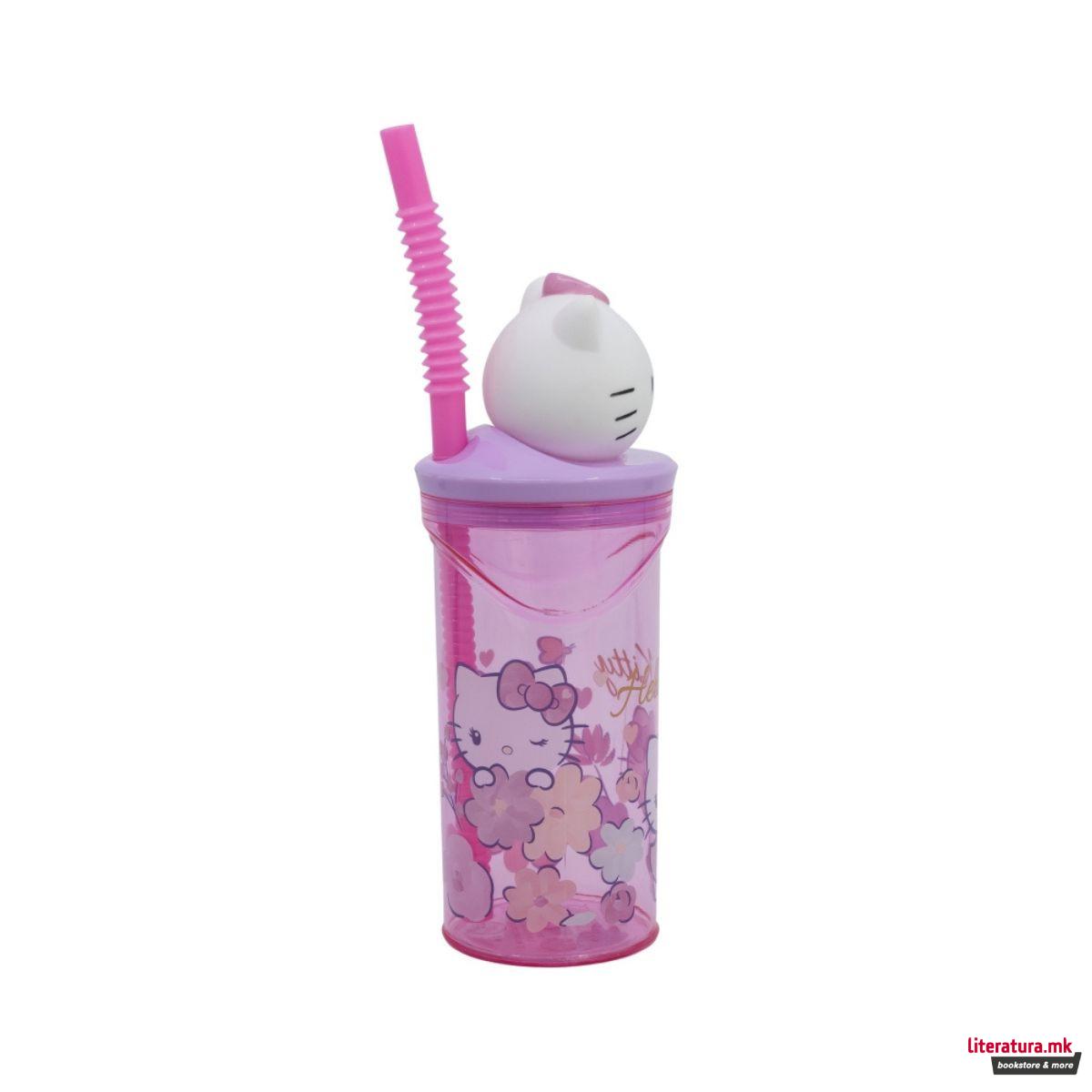 Детска чаша со сламка, Hello Kitty, 360 ml 
