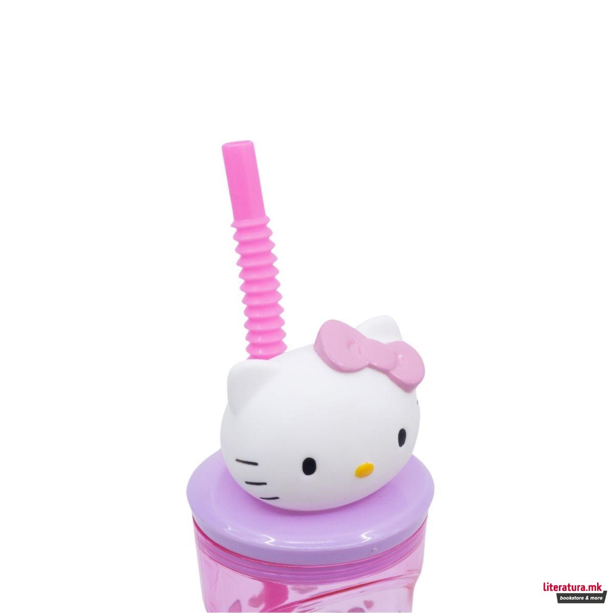 Детска чаша со сламка, Hello Kitty, 360 ml 