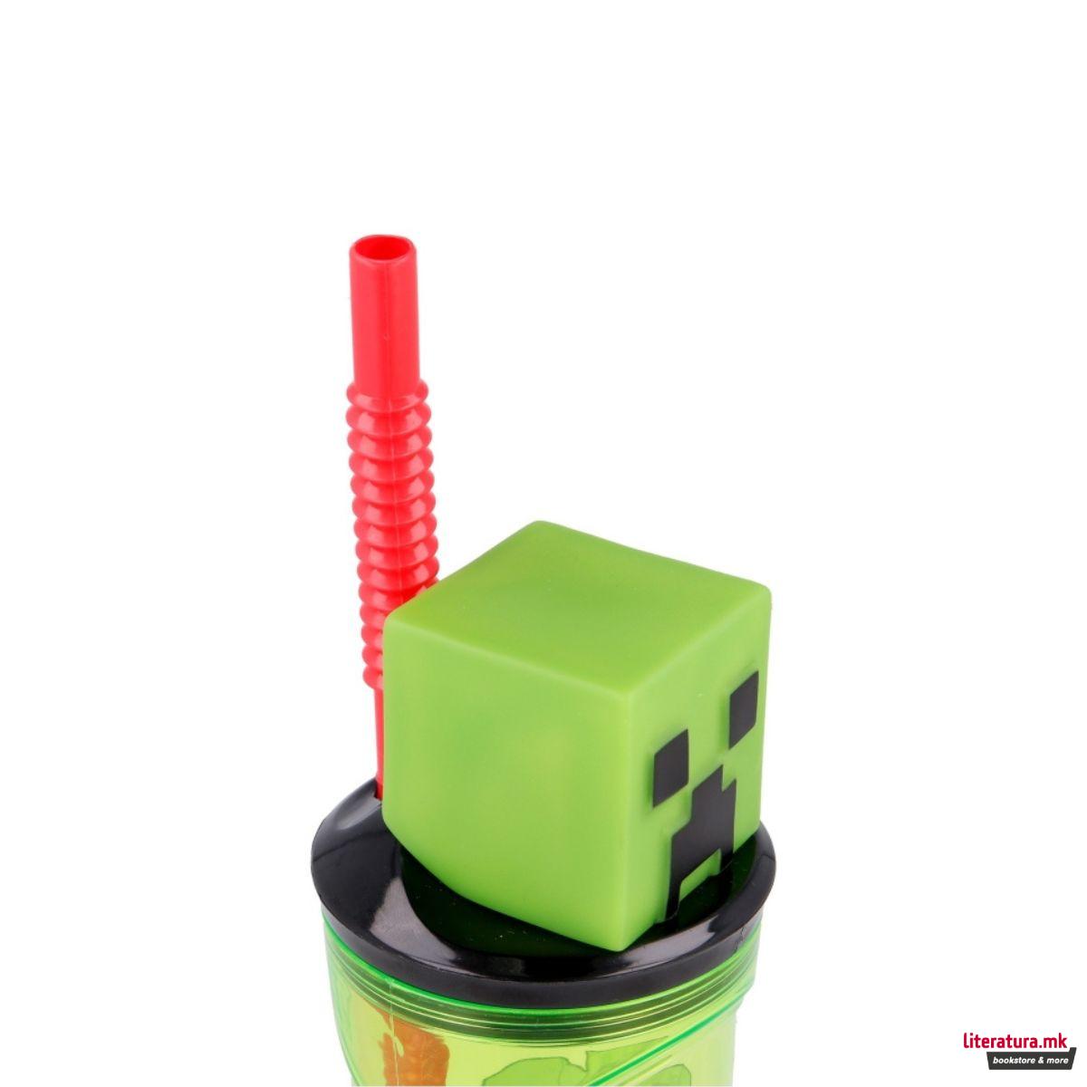 Детска чаша со сламка, Minecraft, 360 ml 