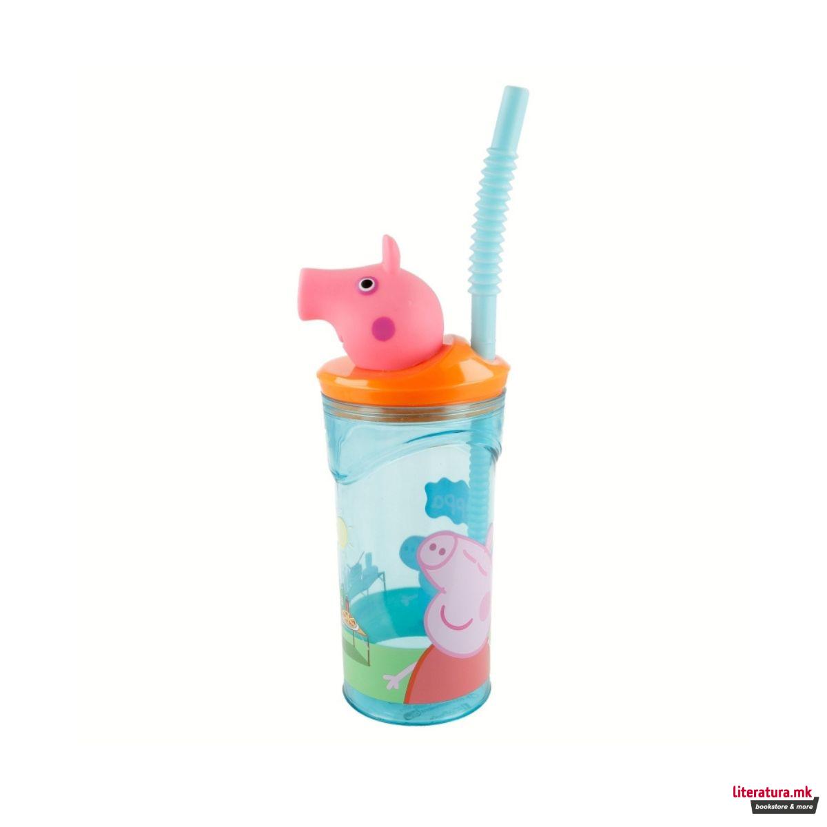 Детска чаша со сламка, Peppa Pig, 360 ml 