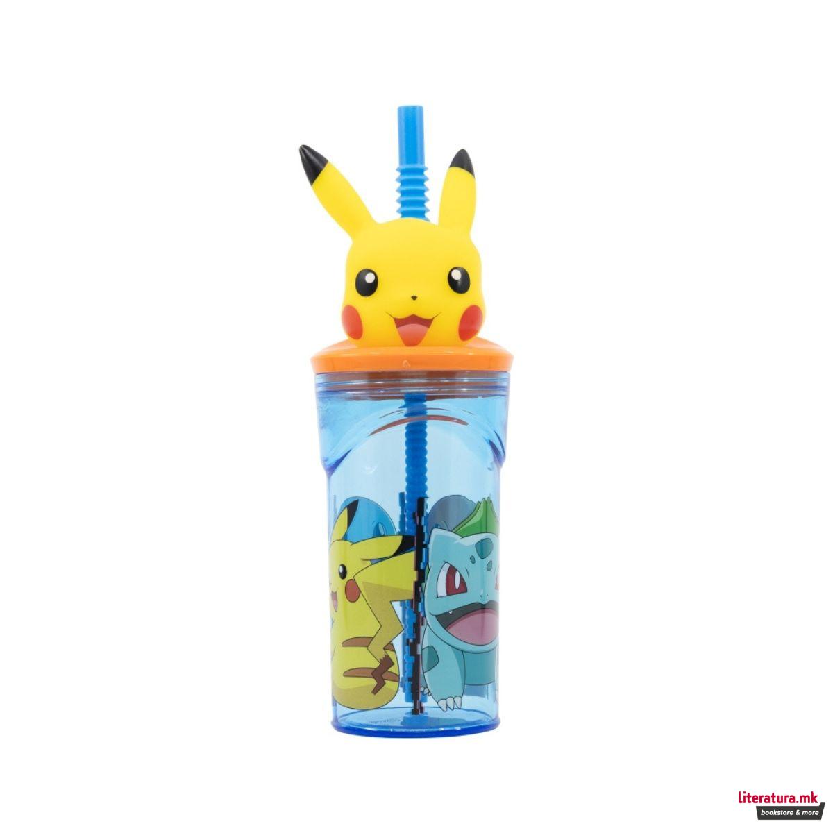 Детска чаша со сламка, Pokemon - Pikachu, 360 ml