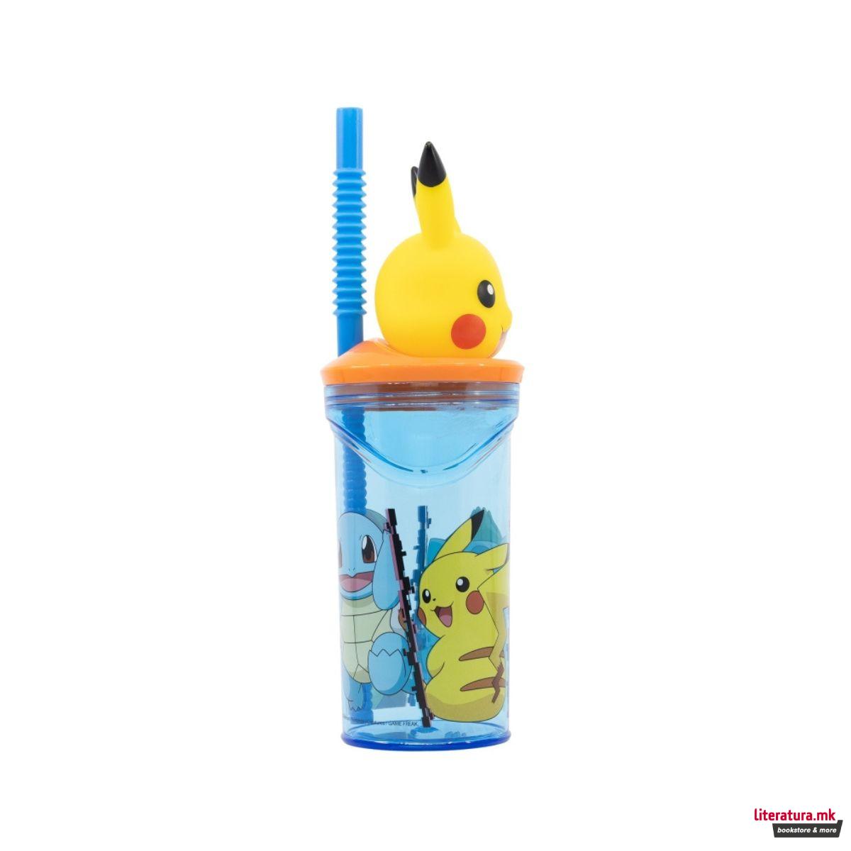 Детска чаша со сламка, Pokemon - Pikachu, 360 ml