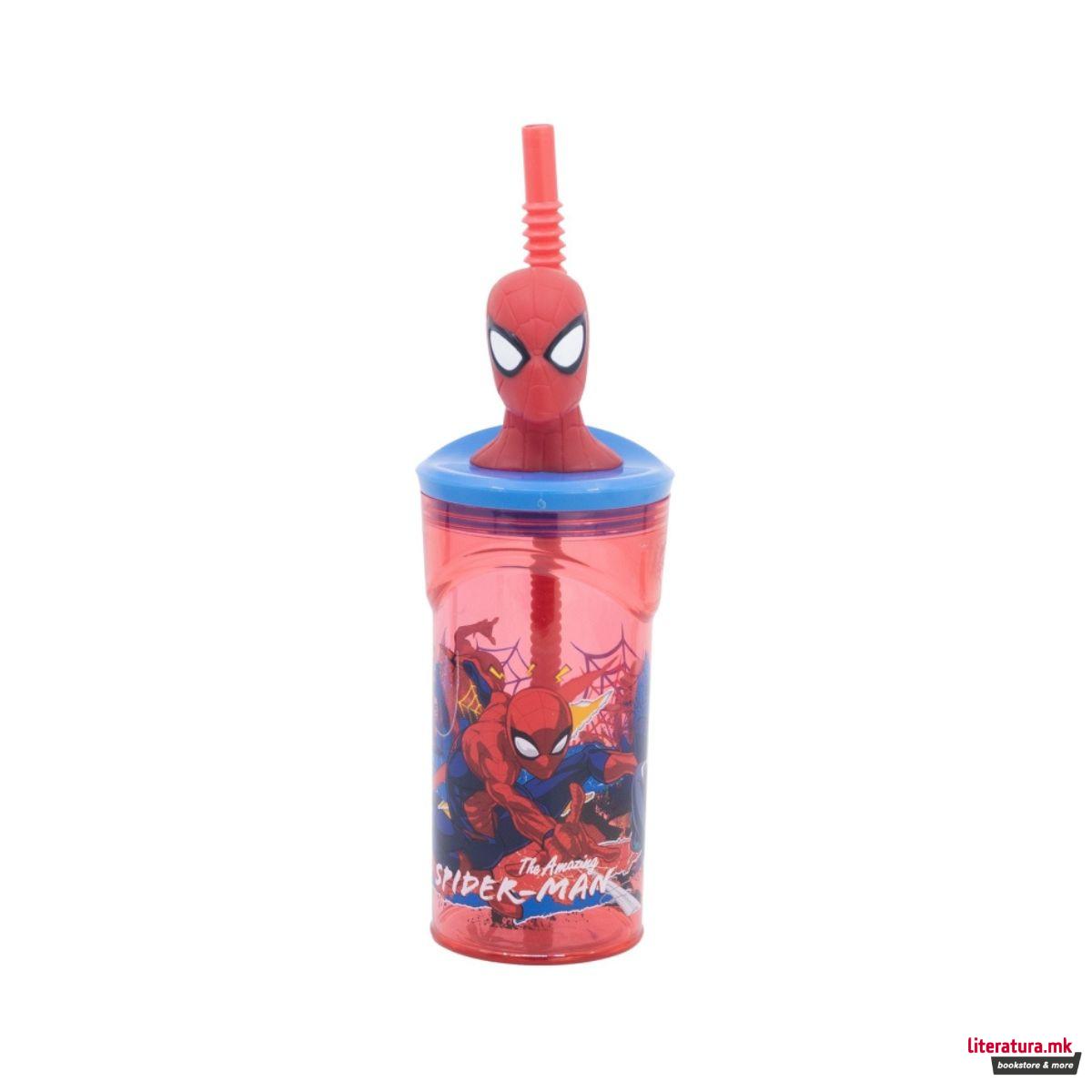 Детска чаша со сламка, Spider-Man, 360 ml 